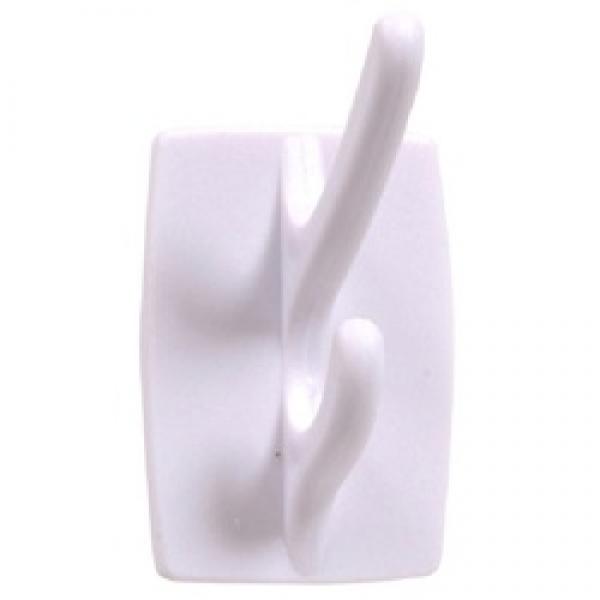 Hardware Essentials 852101 Double Hook, Plastic, White