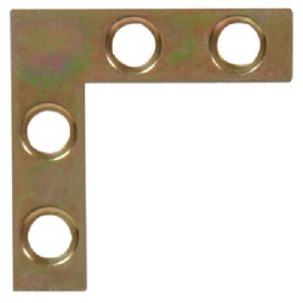 Hardware Essentials 852199 Flat Corner Iron, 1-1/2 in L, 3/8 in W, Yellow