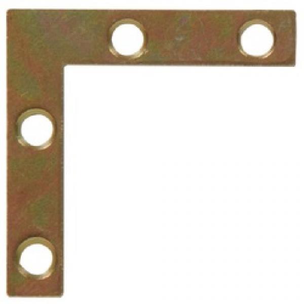 Hardware Essentials 852200 Flat Corner Brace, 2 in L, 3/8 in W, Iron, Yellow