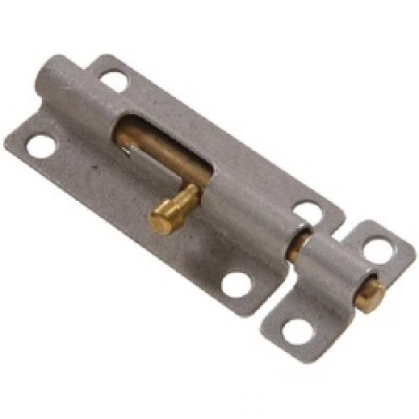 Hardware Essentials 852247 Barrel Bolt, 4 in L Bolt, Brass, Galvanized