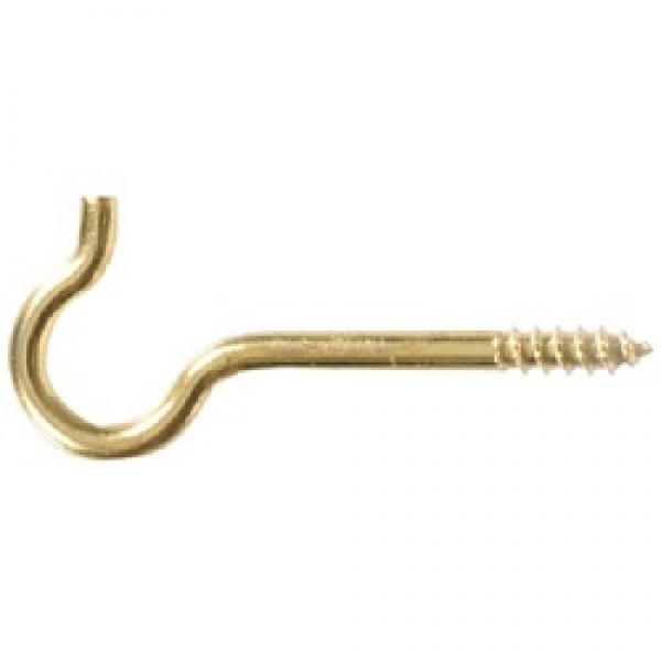 Hardware Essentials 852431 Ceiling Hook, 2-9/16 in L, Steel, Brass