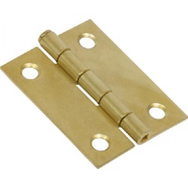 Hardware Essentials 852586 Door Hinge, Brass, Removable Pin, Screw Mounting,
