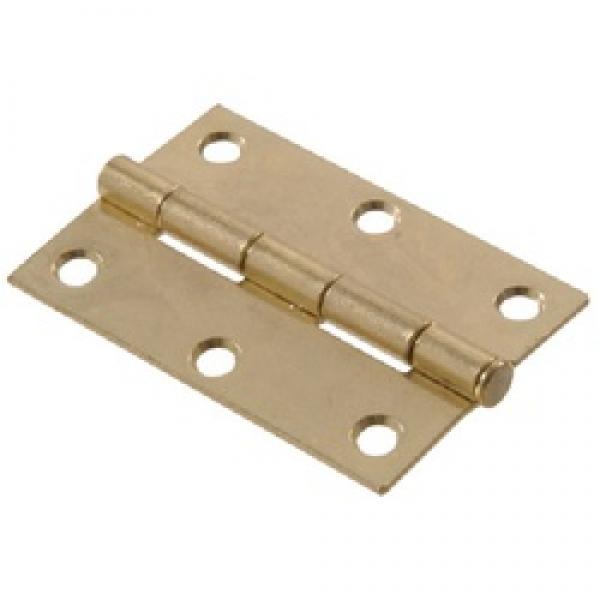 Hardware Essentials 852589 Door Hinge, Brass, Removable Pin, Screw Mounting,