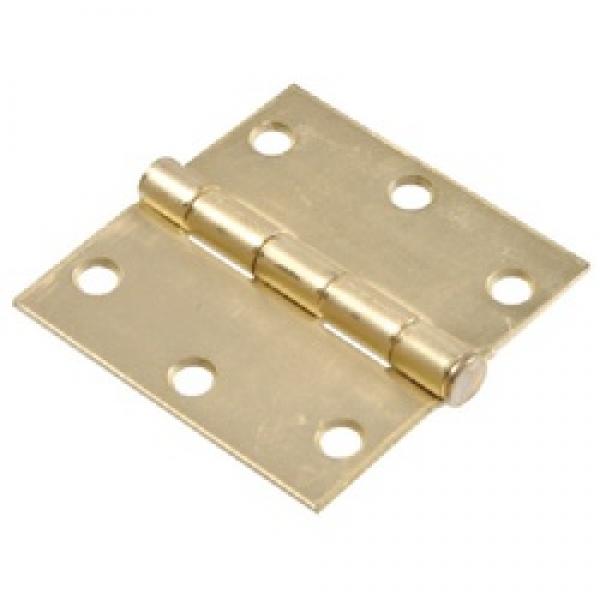 Hardware Essentials 852607 Door Hinge, Steel, Satin Brass, Removable Pin,