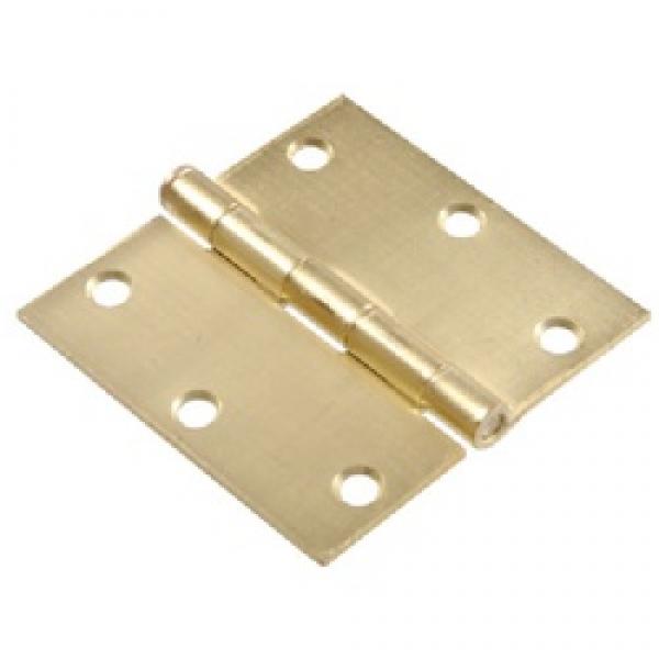 Hardware Essentials 852608 Door Hinge, Satin Brass, Removable Pin