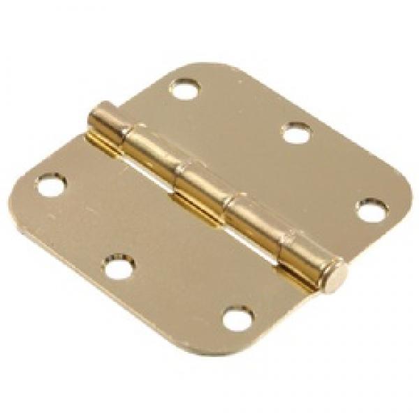 Hardware Essentials 852596 Door Hinge, 3-1/2 in H Frame Leaf, Brass,