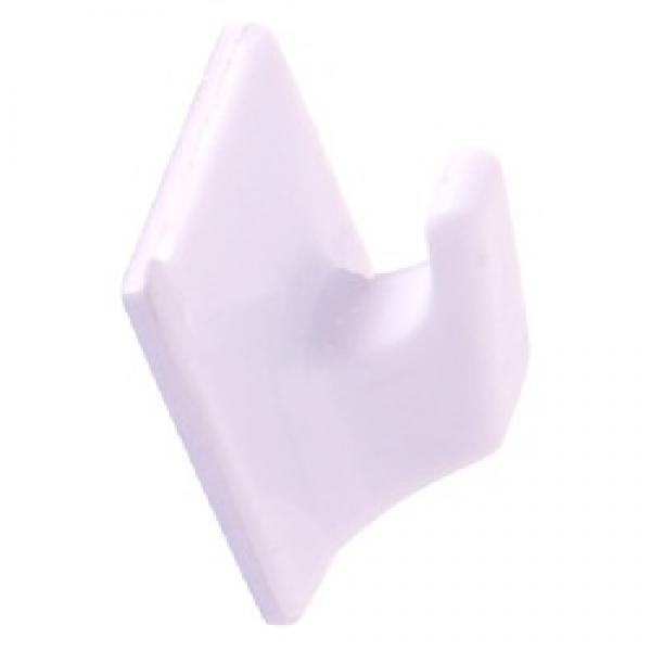 Hardware Essentials 852975 Adhesive Hook, Plastic, White