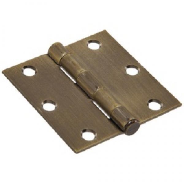 Hardware Essentials 852839 Door Hinge, Antique Brass, Removable Pin