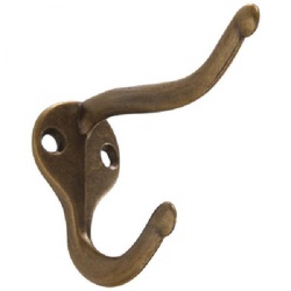 Hardware Essentials 852890 Coat and Hat Hook, Antique Brass