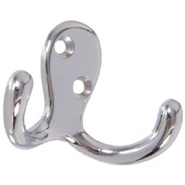 Hardware Essentials 852901 Double Cloth Hook, Chrome