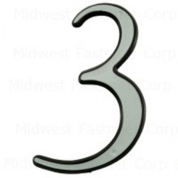 MIDWEST FASTENER 360110 Reflective Number, Character: 3, 4 in H Character,