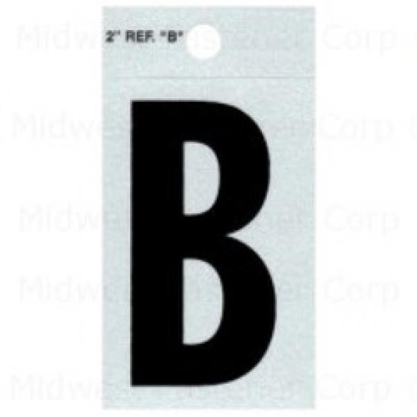 MIDWEST FASTENER 393354 Reflective Straight Letter, Character: B, 2 in H