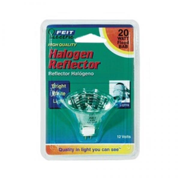 Feit Electric BPBAB Halogen Bulb, 20 W, GU5.3 Lamp Base, MR16 Lamp, 3000 K