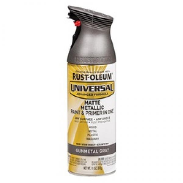 RUST-OLEUM Universal 353091 Metallic Paint, Matte, Gunmetal Gray, 11 oz
