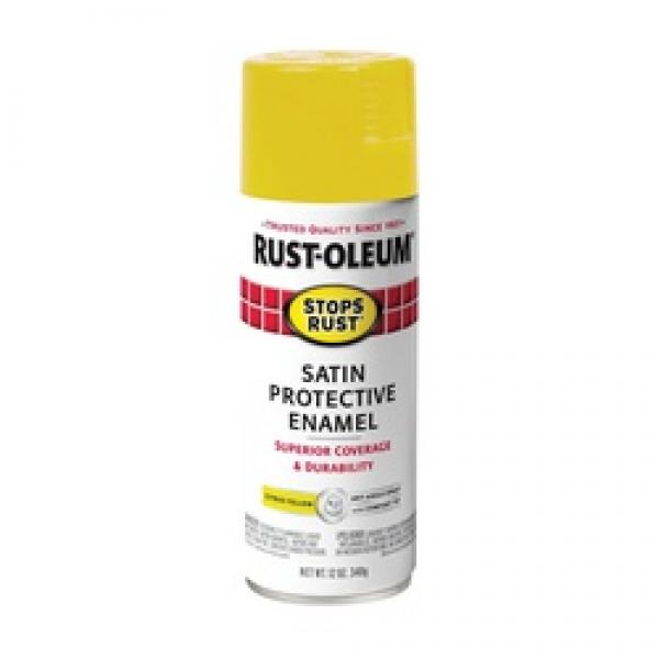 Stops Rust 365144 Protective Enamel Paint, Satin, Citrus Yellow, 12 oz,