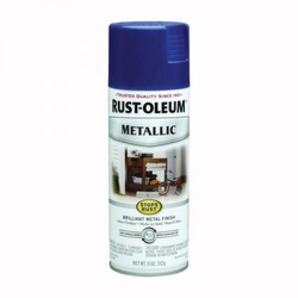 RUST-OLEUM STOPS RUST 7251830 Metallic Spray Paint, Metallic, Cobalt Blue,