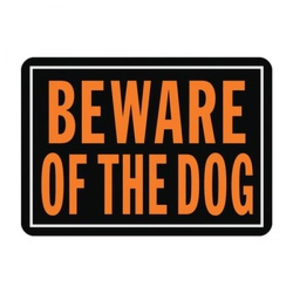 HY-KO Hy-Glo Series 838 Identification Sign, Rectangular, BEWARE OF THE DOG,