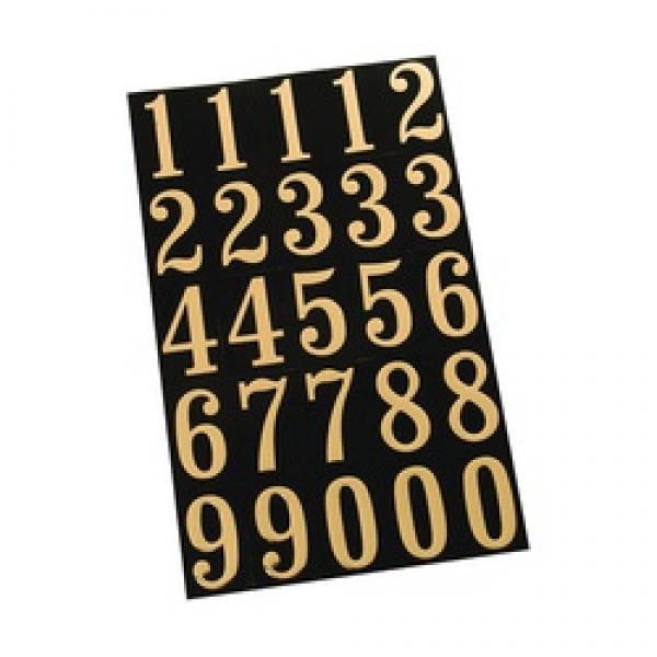 HY-KO MM-3N Packaged Number Set, 1-3/4 in H Character, Gold Character, Black