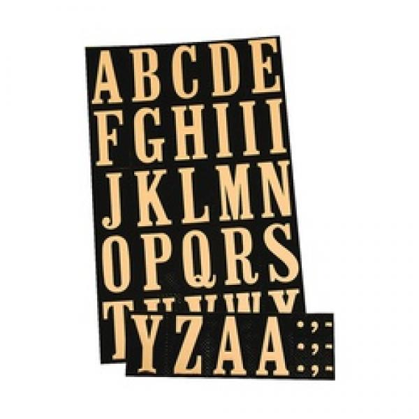 HY-KO MM-3L Packaged Letter Set, 1-3/4 in H Character, Gold Character, Black