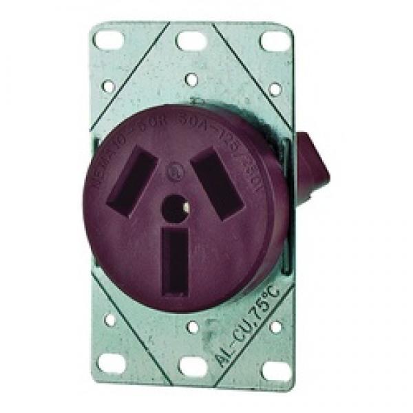 Eaton Cooper Wiring 32B-BOX Power Receptacle, 3 -Pole, 125/250 V, 50 A,