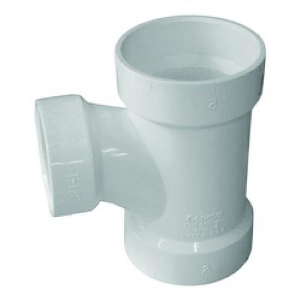 GENOVA 700 Series 71141 Reducing Sanitary Tee, 4 x 1-1/2 in, Hub, PVC, SCH