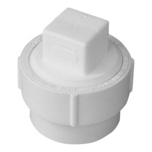 GENOVA 71630 Fitting Cleanout with Threaded Plug, 3 in, Spigot x FIP, PVC,