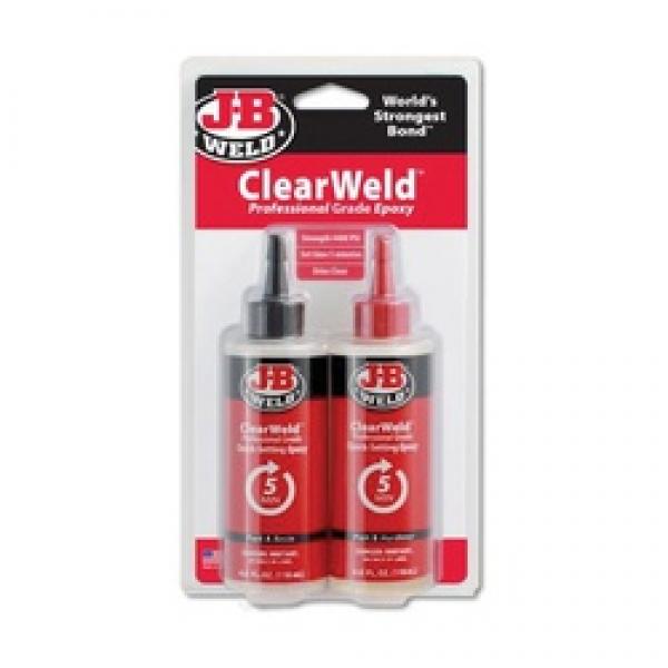J-B WELD CLEARWELD 50240 Epoxy Adhesive, Clear, Liquid, 8 oz Syringe