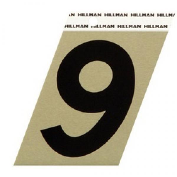 HILLMAN 840570 Angle-Cut Number, Character: 9, 3 in H Character, Black