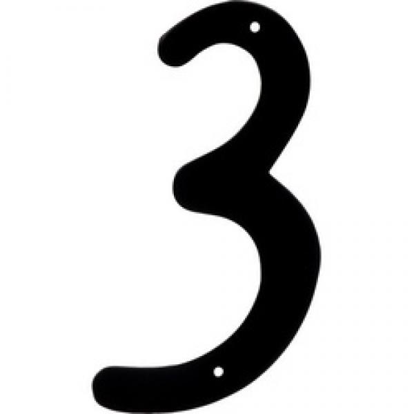 HILLMAN 841622 House Number, Character: 3, 4 in H Character, Black