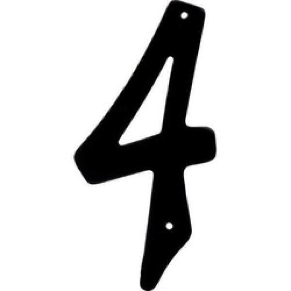 HILLMAN 841624 House Number, Character: 4, 4 in H Character, Black