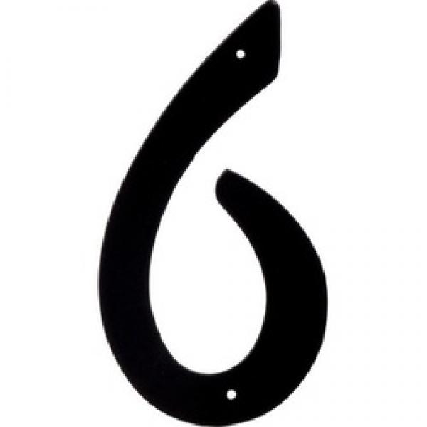 HILLMAN 841628 House Number, Character: 6, 4 in H Character, Black