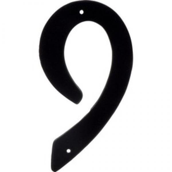 HILLMAN 841634 House Number, Character: 9, 4 in H Character, Black