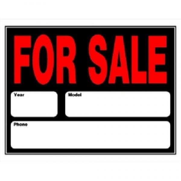 HILLMAN 842172 Sign, FOR SALE, Red Legend, Black Background, Styrene, 21 in