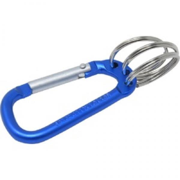 HILLMAN 711133 Three-Ring Carabiner, 1 in Dia Ring, Steel, Blue