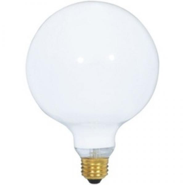 Satco S3003 Incandescent Bulb, 100 W, G40 Lamp, Medium E26 Lamp Base, 1050