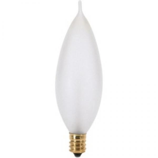 Satco S3763 Incandescent Bulb, 60 W, CA10 Lamp, Candelabra E12 Lamp Base,