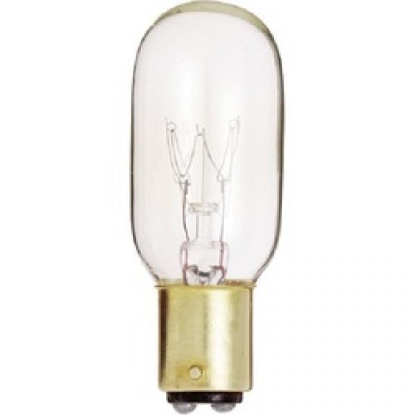 Satco S4719 Incandescent Bulb, 15 W, T7 Lamp, Bayonet Lamp Base, 95 Lumens