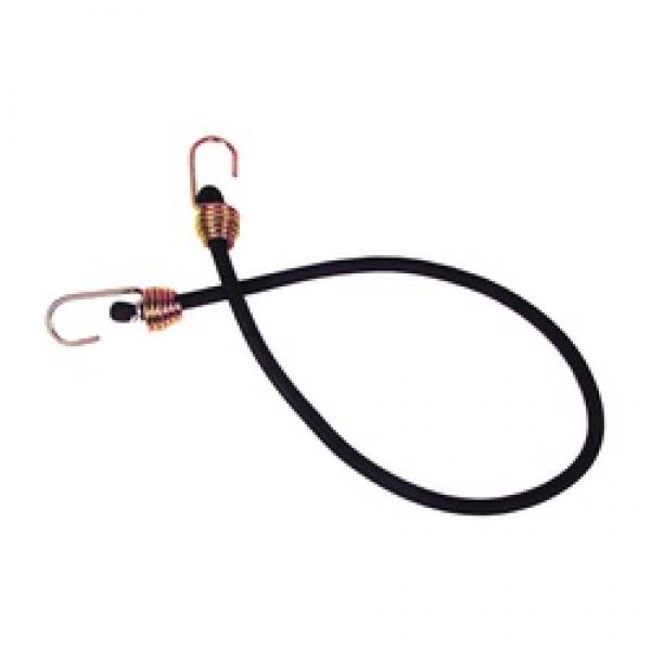 KEEPER 06182 Bungee Cord, 13/32 in Dia, 32 in L, Rubber, Black, Hook End