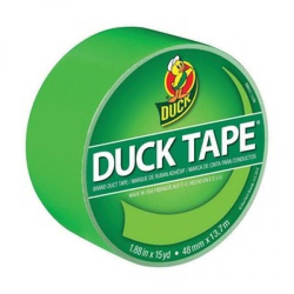 Duck 868089 Duct Tape, 15 yd L, 1.88 in W, Vinyl Backing, Neon Green