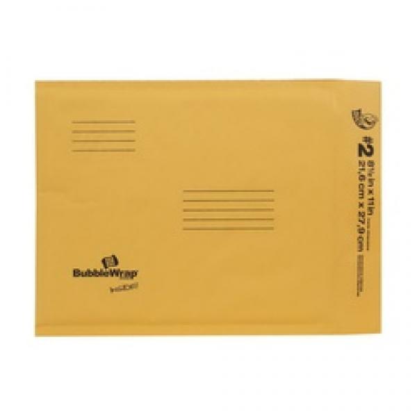 Duck BKE-2 Bubble Mailer, 8-1/2 x 11 in, Kraft Paper, Manila, Self-Seal