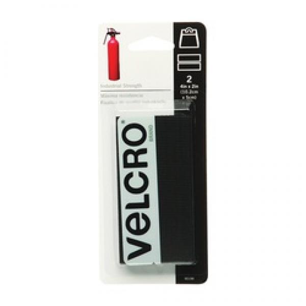 VELCRO Brand 90199 Fastener, 2 in W, 4 in L, Nylon, Black, Rubber Adhesive