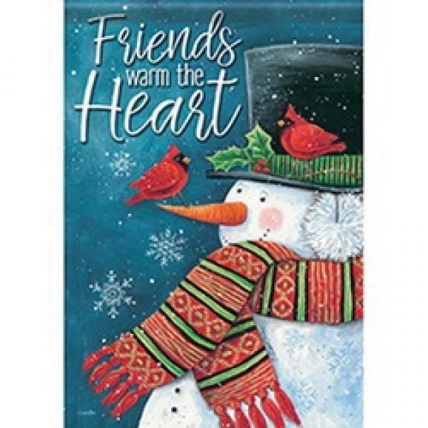 CARSON GlitterTrends 49381 Garden Flag, 18 in L, 12-1/2 in W, Friends Warm