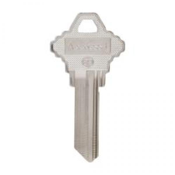 HILLMAN 89507 Key Blank, Brass, Nickel-Plated, For: Schlage Locks