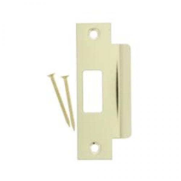 World and Main 58154 Latch Bolt Strike Plate, 2-3/4 in L, 1-7/8 in W, Brass