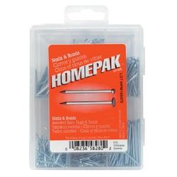 HILLMAN HOMEPAK Series 41826 Nails and Brads Kit, Zinc-Plated