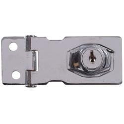 HILLMAN 851397 Keyed Safety Hasp, 2-1/2 in L, Steel, Chrome