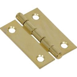 Hardware Essentials 851732 Door Hinge, Brass, Fixed Pin, Screw Mounting