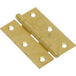 Hardware Essentials 851733 Door Hinge, Brass, Fixed Pin, Screw Mounting, 60