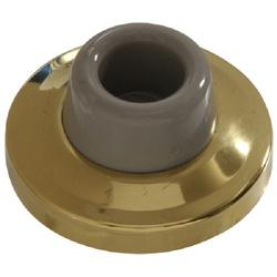 Hardware Essentials 852378 Door Stop, 2-3/8 in Dia Base, Bright Brass
