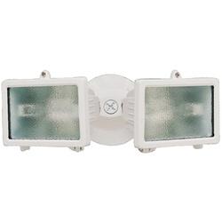 Heath Zenith HZ-5502-WH Twin Security Light, 120 VAC, 2-Lamp, Halogen Lamp,